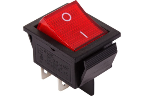 Купить Выключатель клавишный 250V 20А  4с  ON-OFF красный с подсветкой  REXANT фото №1